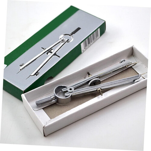 Spring Measuring Instruments Geometry Compass - Portable Metal Spring Compass for Drawing, Compact Multifunctional Stationery Tool 1