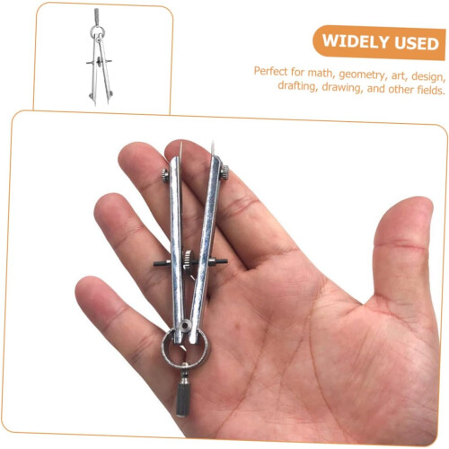 Spring Measuring Instruments Geometry Compass - Portable Metal Spring Compass for Drawing, Compact Multifunctional Stationery Tool 2