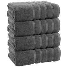 4x Extra Large Super Jumbo Bath Sheet Towels 100x200 cm Egyptian Cotton XXL Bath Sheets (Charcoal Grey)