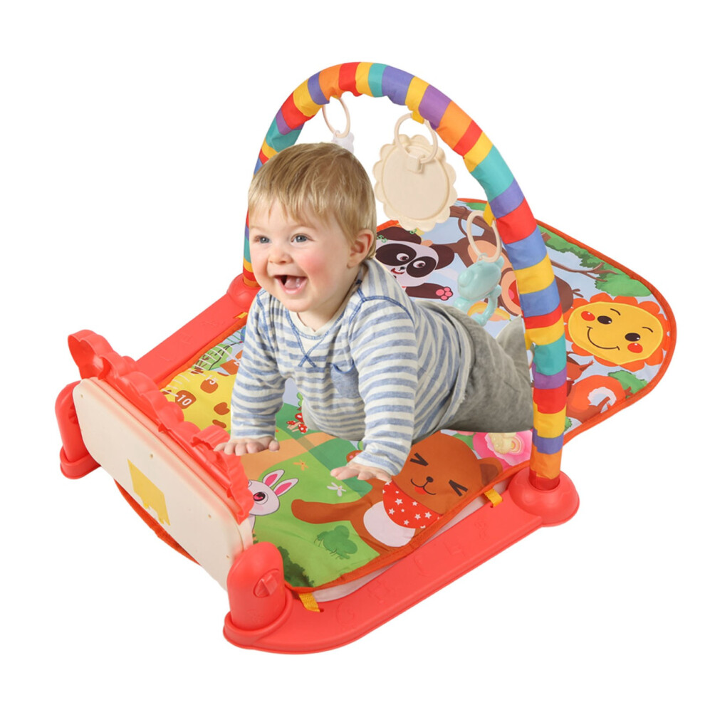 Baby Kick Piano Mat With Music And Rattle Infant Play Gym Red