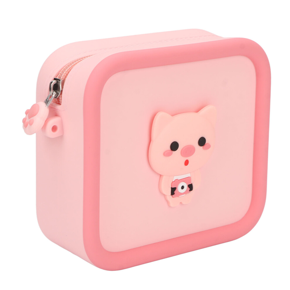 Cute Pig Silicone Kids Camera Bag Shockproof Waterproof Large Capacity Pink 8701339012659