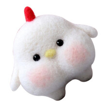 Wool Felt Doll Material Bag Construction Kit 13.5x9cm White Needle Felting Starter Kit with Tools and Wool