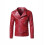 (Red, UK S=Tag M) Men's Leather Jacket Biker Jacket Fire Jacket Motorcycle Jacket Chopper Jacket 1