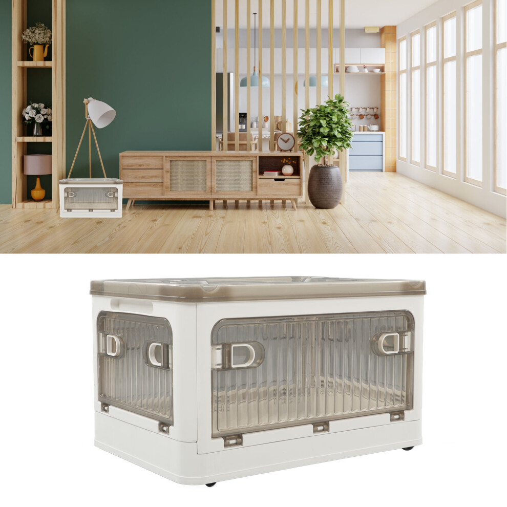 Space-Saving Stackable White Storage Bins with Detachable Wheels