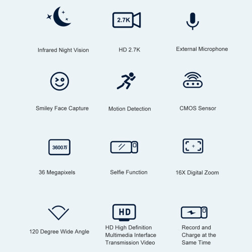 2.7K Video Camera with 3.0" IPS Screen, Night Vision, 16X Zoom, 8MP Sensor 2