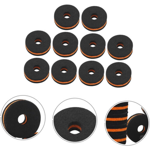 10-Piece Drum Cymbal Pads Replacement Set Felt Wool Accessories for Drum Kit Compatible with Standard Drums 1
