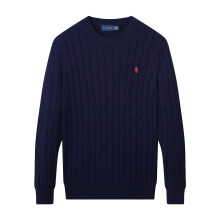 (Royal blue, L) Men's Small Pony jumper , Knitwear Cotton Sweater Pullover