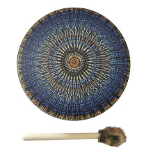 Shaman Drum with Drumstick - Vegan Hand Drum for Sound Healing, Fire Rituals, and Home Decor - 14 Inch Natural Finish