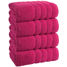 4x Extra Large Super Jumbo Bath Sheet Towels 100x200 cm Egyptian Cotton XXL Bath Sheets (Pink)