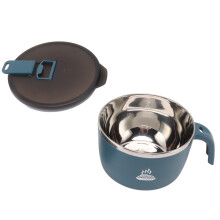 900ml Blue Stainless Noodle Bowl with Insulation & Phone Holder