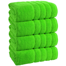 4x Extra Large Super Jumbo Bath Sheet Towels 100x200 cm Egyptian Cotton XXL Bath Sheets (Lime Green)