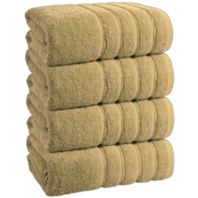4x Extra Large Super Jumbo Bath Sheet Towels 100x200 cm Egyptian Cotton XXL Bath Sheets (Latte)