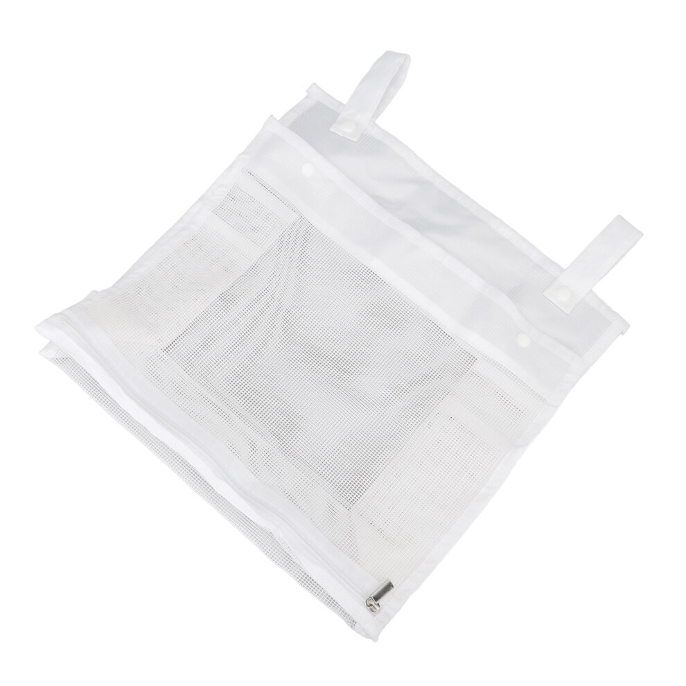 Large Capacity Baby Mesh Bath Toy Organizer - White Polyester Storage Bag