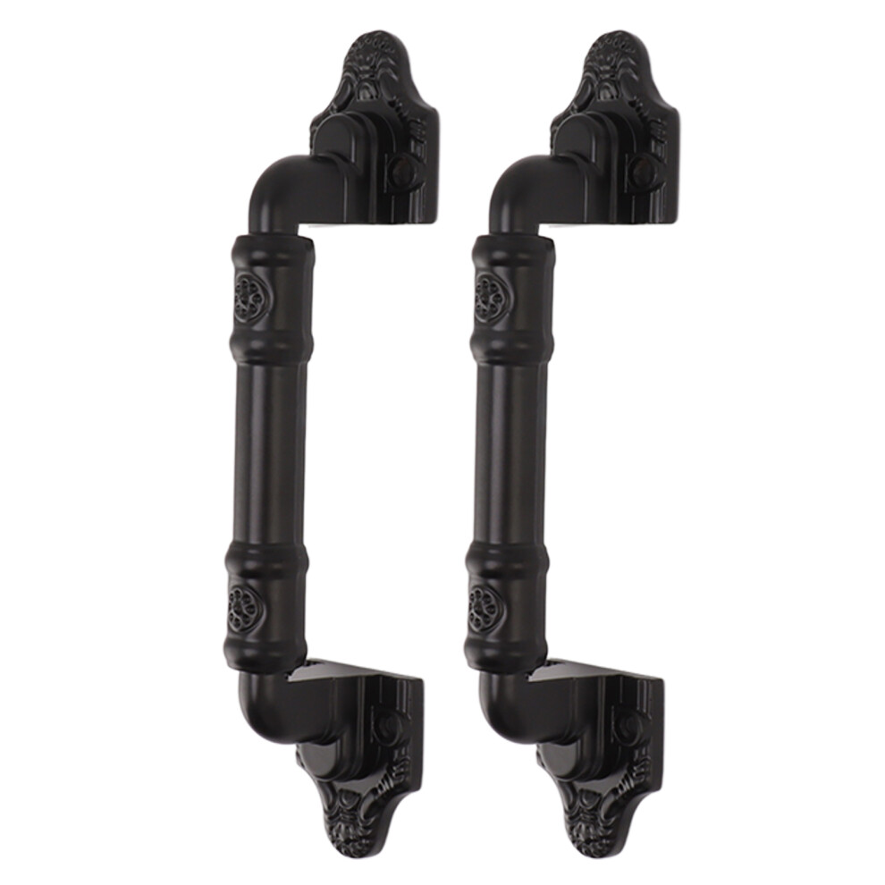 2Pcs Heavy Duty Black Iron Sliding Door Handles, Smooth Surface 5001339023031