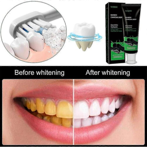 Activated Bamboo Charcoal Teeth Whitening Deep Toothpaste Natural Black Oral Care 100g 2