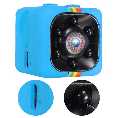 Mini 1080P HD Action Camera with Night Vision, Blue, 2.5cm 2