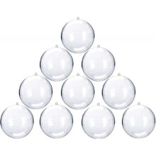 10Pcs Clear Plastic Fillable Ornament, Christmas Decorations Tree Ball, DIY Craft Ball, for Christmas,Halloween,New Years, Wedding Party (2.75"/70mm)
