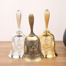 Rustproof Metal Hand Bell Loudly Sounds Vintage Alloy Silver Free Size