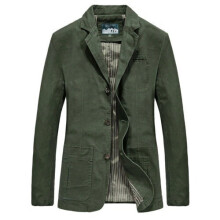 (Army Green, 4XL) Mens Casual Blazer Long Sleeve Jacket Washed Cotton Blazer Suits Coat