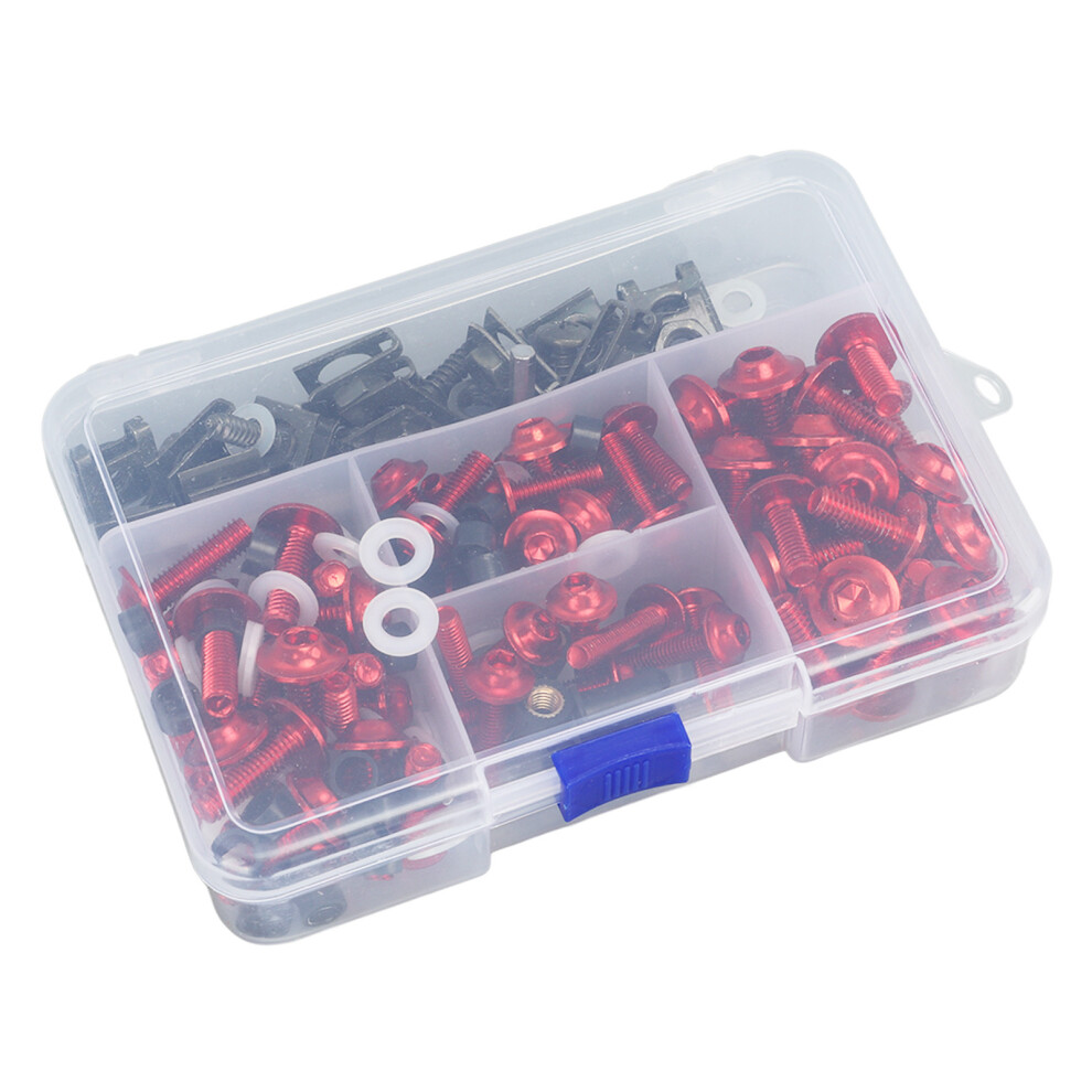 177Pcs Red M5 M6 Motorcycle Fairing Bolt Kit For Suzuki Gsxr600 Gsxr750 4151339030674