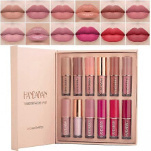 12-color nude liquid lipstick makeup set velvet matte long-lasting waterproof pink lip gloss red lipstick makeup set gift box