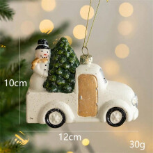 (Fluorescence Yellow) Creative Christmas Christmas Tree Hangings Balls Decorations New Year Home Decoration Car Drum Tree