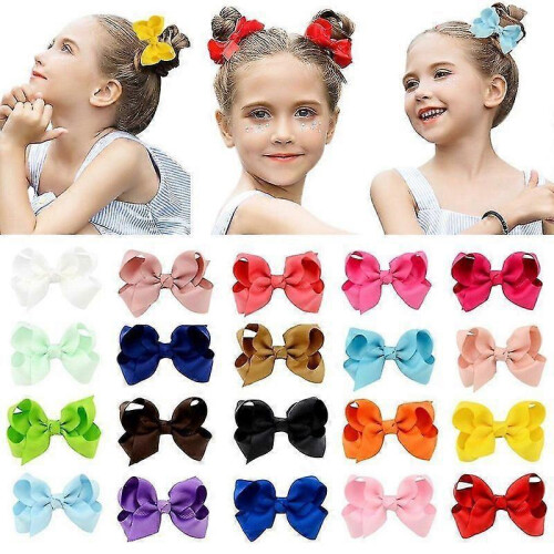 (S)Lebanghui 20 Pcs Multi-colored Grosgrain Ribbon Hair Clips