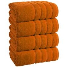 4x Extra Large Super Jumbo Bath Sheet Towels 100x200 cm Egyptian Cotton XXL Bath Sheets (Orange)