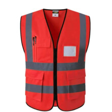 Reflective Safety Vests, XXL Red Construction Vest, Breathable Work Clothing with Pockets and Zippers
