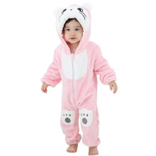 (N New Cat, 18-24 Months) Winter Hooded Flannel Toddler Infant Clothes Overall Bodysuits Hoodie Costume