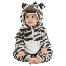 (P Zebras, 18-24 Months) Winter Hooded Flannel Toddler Infant Clothes Overall Bodysuits Hoodie Costume