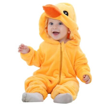 (I Old Yellow Duck, 13-18 Months) Winter Hooded Flannel Toddler Infant Clothes Overall Bodysuits Hoodie Costume