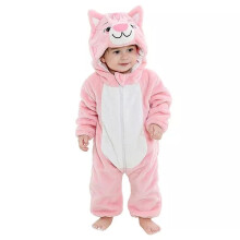 (M Old Cat, 18-24 Months) Winter Hooded Flannel Toddler Infant Clothes Overall Bodysuits Hoodie Costume