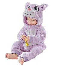 (Q Cute Animals, 24-30 Months) Winter Hooded Flannel Toddler Infant Clothes Overall Bodysuits Hoodie Costume
