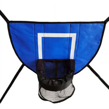 Trampoline Basketball Hoop Adjustable Basketball Ring Rebounder Net with Pump Mini Balls for Kids Blue 1 Piece