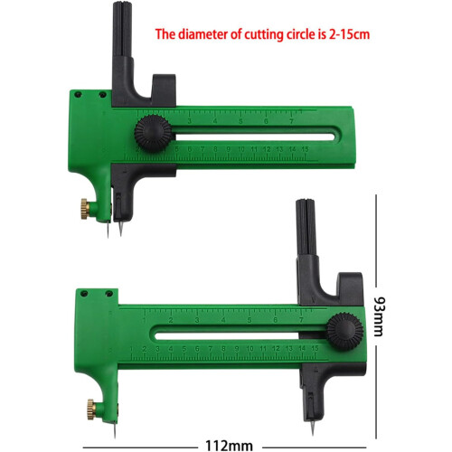Compass Circle Cutter for Paper and Fabric, Adjustable Cutting Tool for Scrapbooking and Card Making, Precision Cutting Compass 1