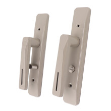 Rectangular Door Handle Lock Privacy Reversible Nickel 18x3.5x4.5cm