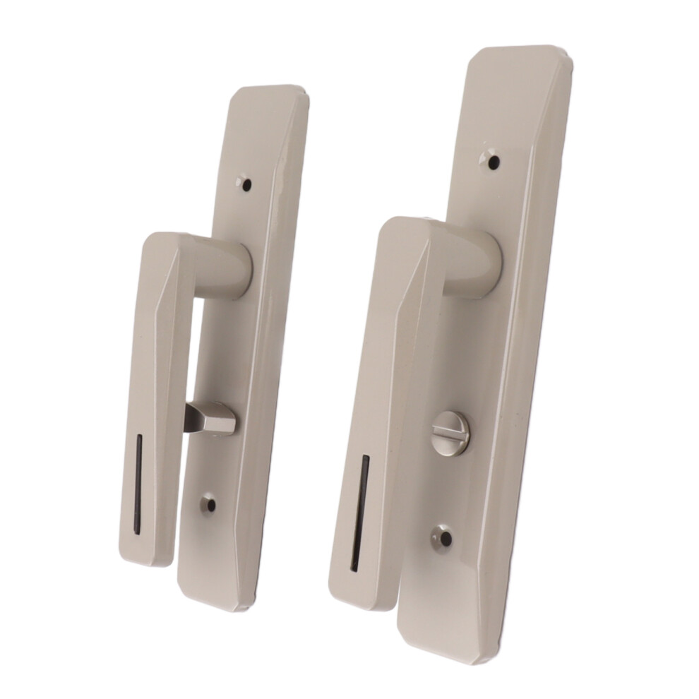 Rectangular Door Handle Lock Privacy Reversible Nickel 18x3.5x4.5cm