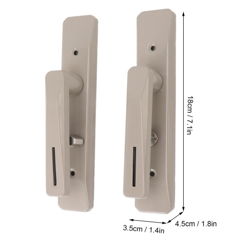 Rectangular Door Handle Lock Privacy Reversible Nickel 18x3.5x4.5cm 1
