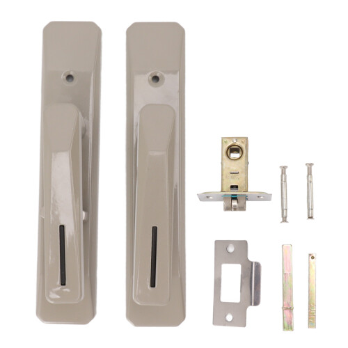 Rectangular Door Handle Lock Privacy Reversible Nickel 18x3.5x4.5cm 2