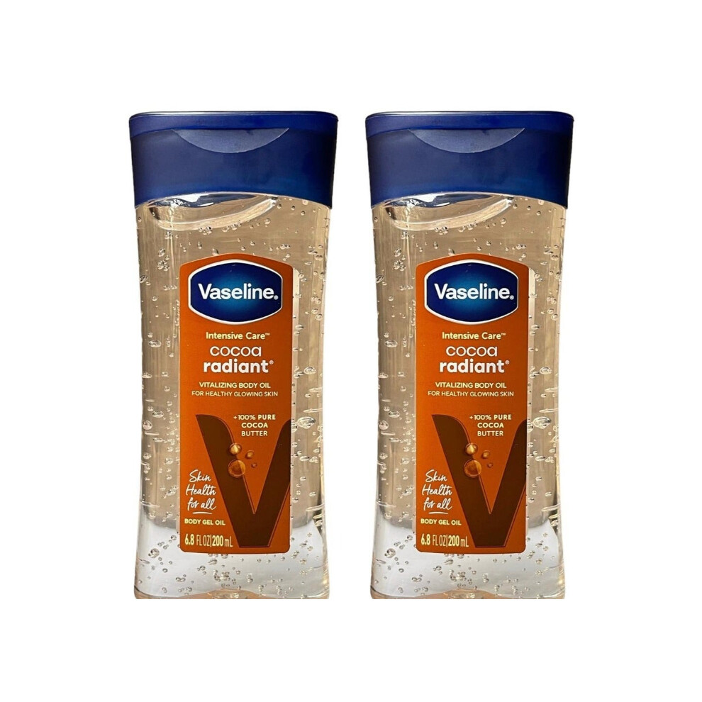 Vaseline Intensive Care Cocoa Radiant Body Oil |Lightweight and fast-absorbing non-greasy formula  -2 x 200ml