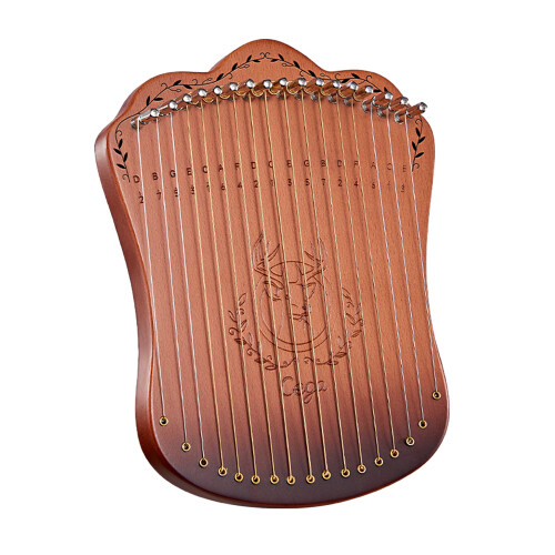 17-String Lyre Harp in Solid Beech Wood with Tuning Wrench and Picks 2