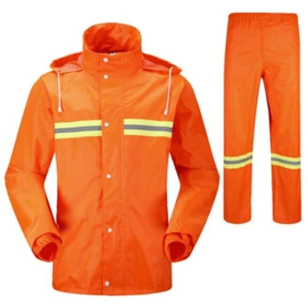 Reflective Safety Clothing High Visibility Cold-Resistant Reflector Suit Xxl Orange Oxford Waterproof Lightweight Rain Vest 6276012354651