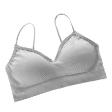 Drahtloses graues atmungsaktives Sport-Bustier mit starkem Halt und nahtlosem Design