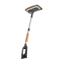 Extendable Ice Squeegee Snow Removal Tool for Car Windscreen, Portable Snow Cleaner, Automotive Winter Vehicles, Orange