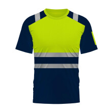 Breathable Short Sleeve T-Shirt for Men, Reflective Stripes, Summer Wear, Light Green, XXL Size, Night Work