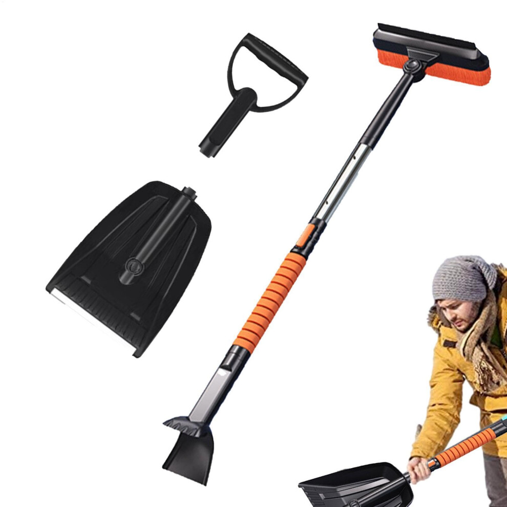 Ice Scraper Snow Brush Set With Large Capacity Folding Shovel, Retractable Ergonomic Handle For Cars Trucks Suvs 6482260550909