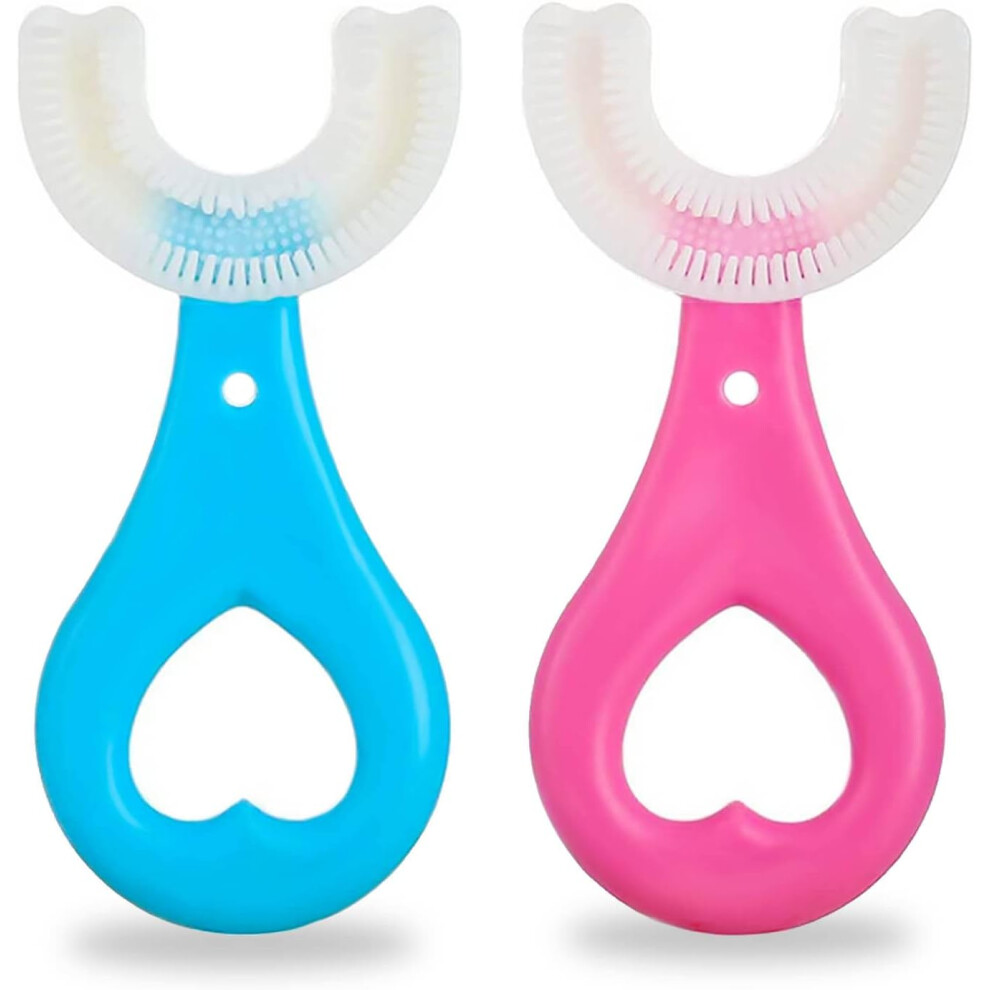 2Pcs Kids U-Shaped Toothbrush, 360° Silicone Teeth Brush For Ages 2-6 Selcouth Yyds