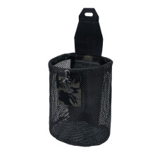 Dump Pouch, Kordelzug Utility Pouch, Foldable Mesh Dump Bag for Belt, Quick Release Waist Storage for Outdoor Hiking Hunting Camping Black