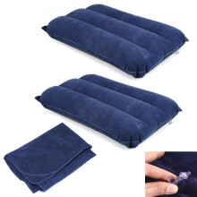 Outdoor Camping Travel Inflatable Pillow Flocking Pillow Portable Sleeping Foldable Travel Sleep Air Cushion Break Rest